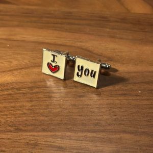 “I Love You” cuff links new w/o tags 🆕 fun gift 👔 🎁 🎄